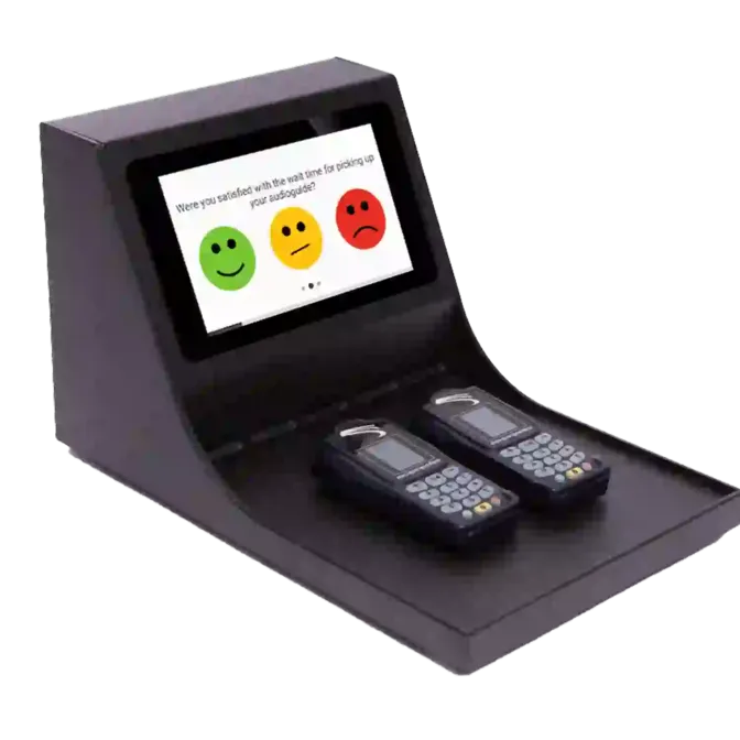 Enquêtemodus van de Orpheo M-Box met smileys