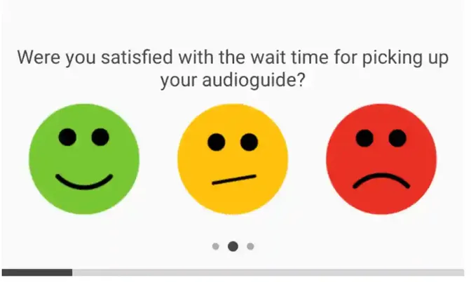 Voorbeeld van een enquêtescherm op de Orpheo M-Box