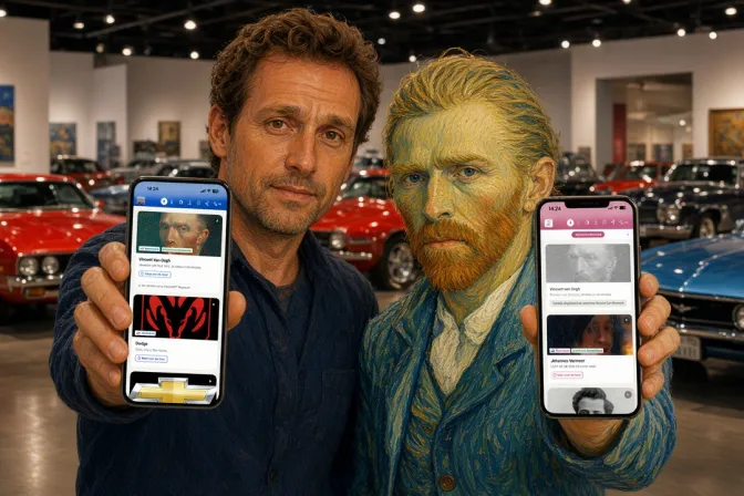 Share collections in the museum app: the borrowed tour on the left, the tour temporarily on loan on the right