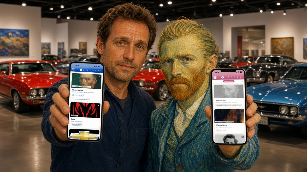 Share collections in the museum app: the borrowed tour on the left, the tour temporarily on loan on the right