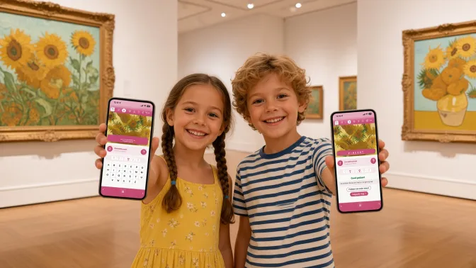 Memory-spel met foto's uit de collectie in de interactieve museumapp