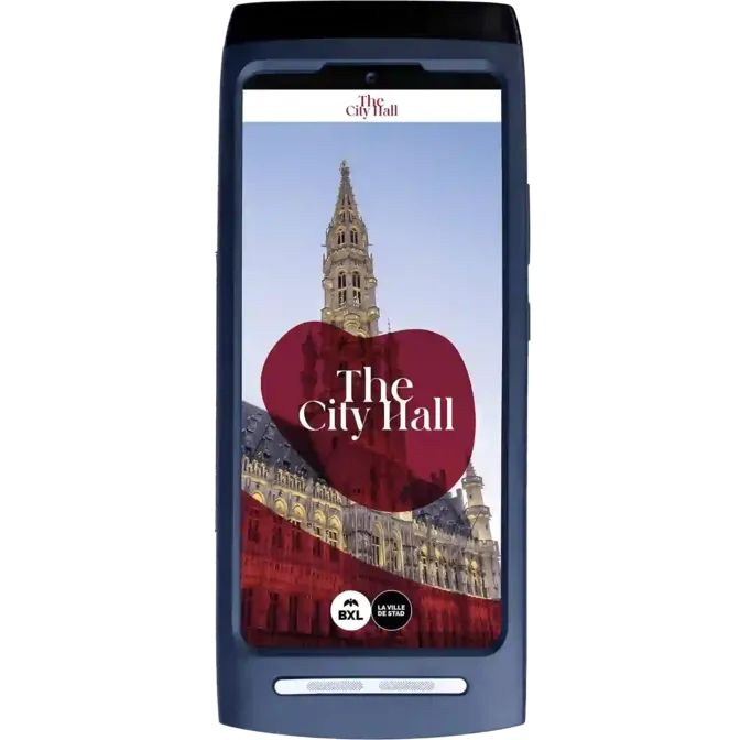 Startscherm van de tour door het stadhuis van Brussel op de Orpheo Touch