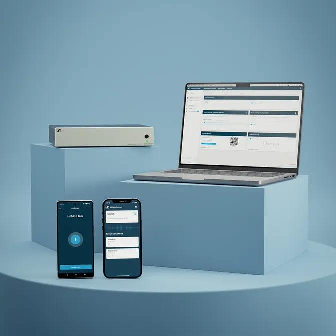 Sennheiser MobileConnect Station met de app op smartphones